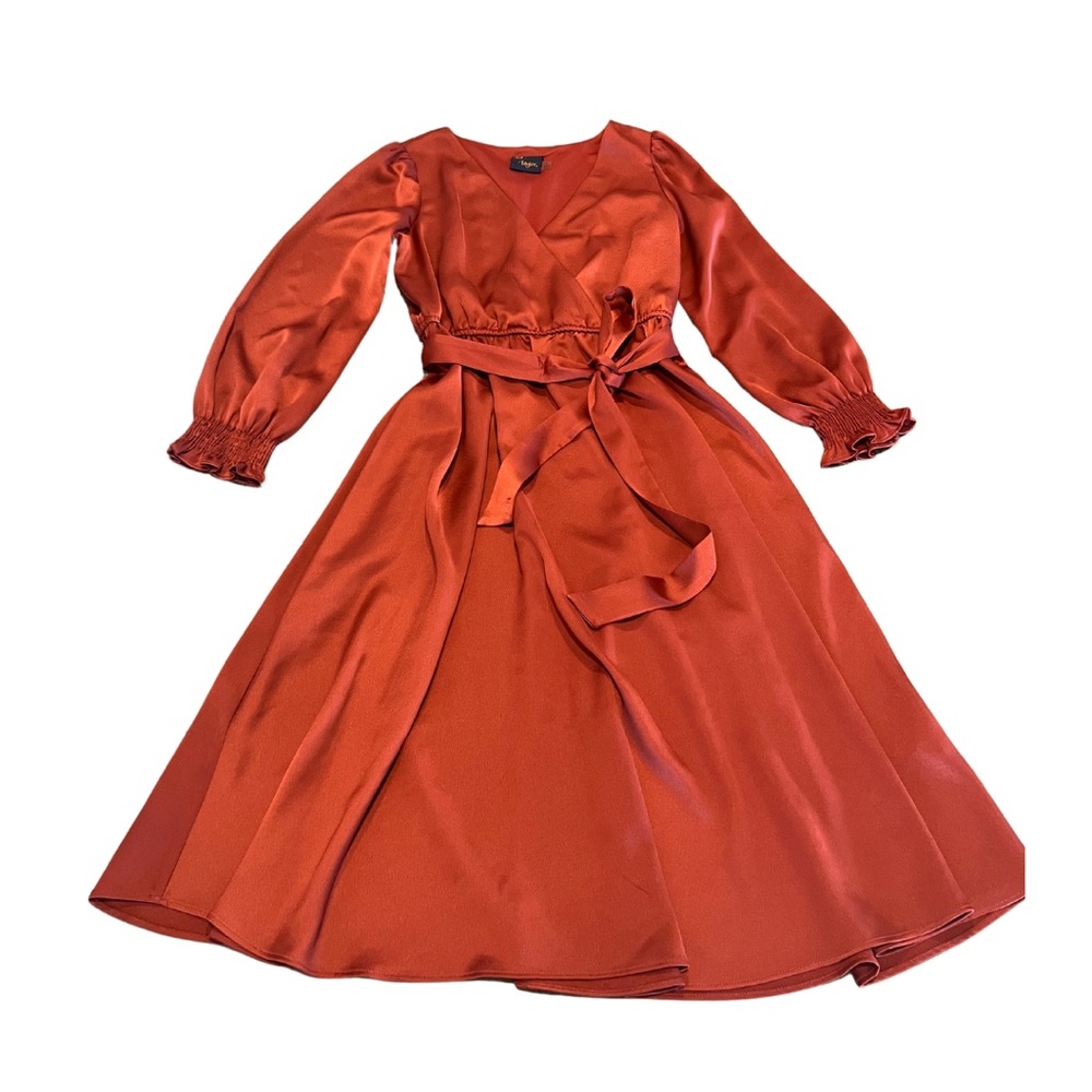 Women’s Just Taylor Satin Rustic Red Dress (Size 8)